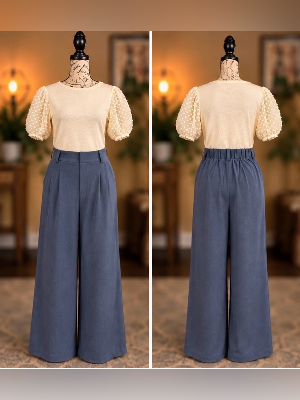 HALARA Slate Blue Wide Leg Pants